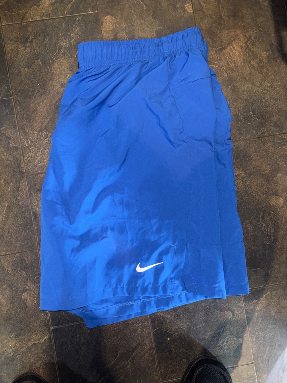 Nike Bright Blue Athletic Shorts with White Swoosh
